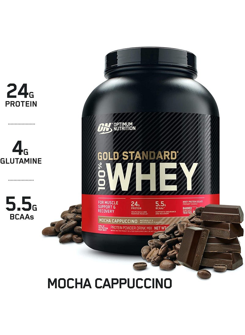 Gold Standard 100% Whey Protein Powder Primary Source Isolate, 24 Grams of Protein for Muscle Support and Recovery - Mocha Cappuccino, 5 Lbs, 71 Servings (2.27 KG)