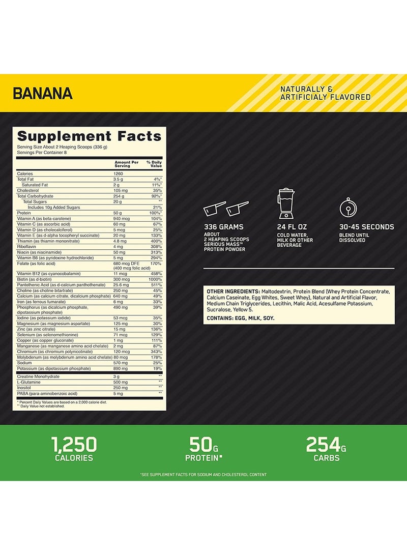 High Protein Muscle Building & Weight Gainer Protein Powder, 50 Grams Of Protein, Vitamin C, Zinc For Immune Support - Banana, 6 Lbs (2.72 Kg)