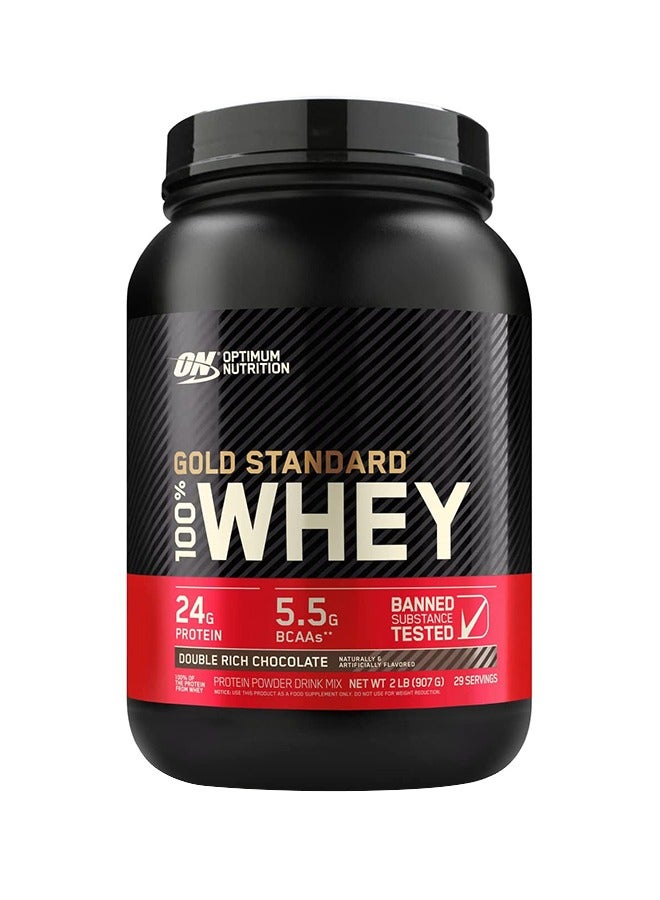 Gold Standard 100% Whey Protein Powder Primary Source Isolate, 24 Grams of Protein for Muscle Support and Recovery - Double Rich Chocolate, 2 Lbs, 29 Servings (907 Grams)