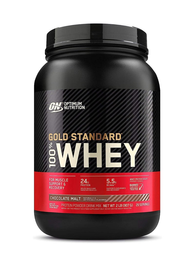 Gold Standard 100% Whey Protein Powder Primary Source Isolate, 24 Grams of Protein for Muscle Support and Recovery - Chocolate Malt , 2 Lbs, 29 Servings (907 Grams)