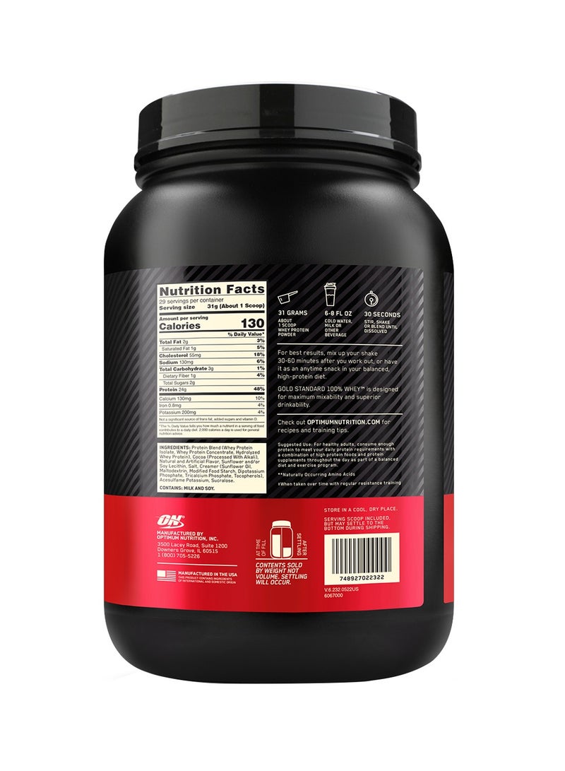 Gold Standard 100% Whey Protein Powder Primary Source Isolate, 24 Grams of Protein for Muscle Support and Recovery - Chocolate Malt , 2 Lbs, 29 Servings (907 Grams)