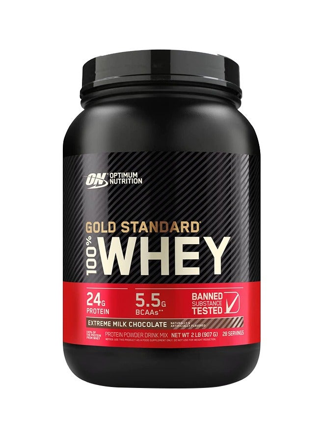 Gold Standard 100% Whey Protein Powder Primary Source Isolate, 24 Grams of Protein for Muscle Support and Recovery - Extreme Milk Chocolate, 2 Lbs, 28 Servings (907 Grams)