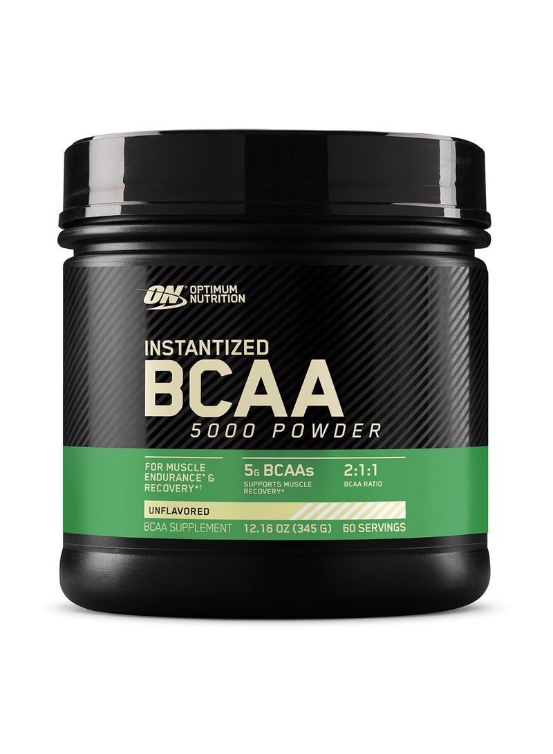 Instantized BCAA Powder, Unflavored,  Branched Chain Essential Amino Acids Powder, 345 Grams, 60 Servings