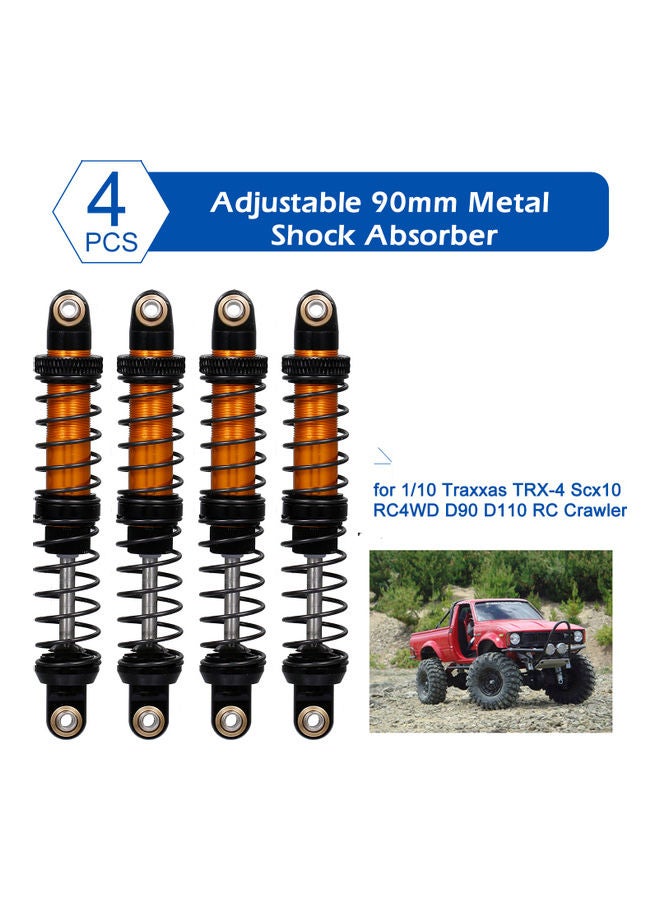 4 Piece Adjustable 100mm Metal Shock Absorber Damper for 1/10 Traxxas TRX-4 axial scx10 RC4WD D90 D110 RC Car 10 x 2 x 10cm