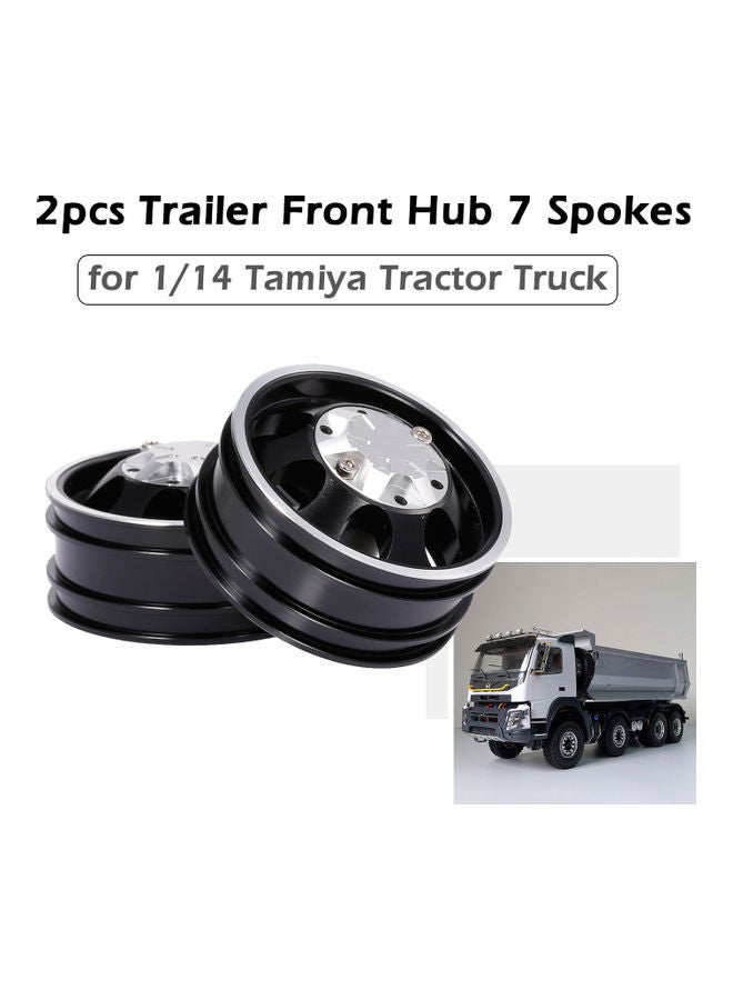 2 Piece Rear Hub Aluminum Alloy Rim 7 Spokes for 1/14 Tamiya Tractor Truck RC Climber Trailer 5 x 5 x 5cm