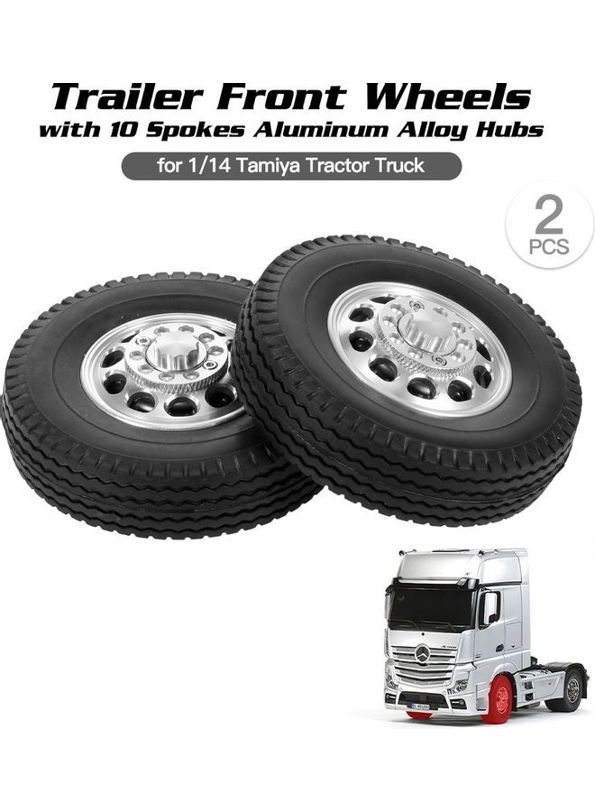 2-Piece Trailer Front Wheels With 10 Spokes Aluminum Alloy Hubs Set