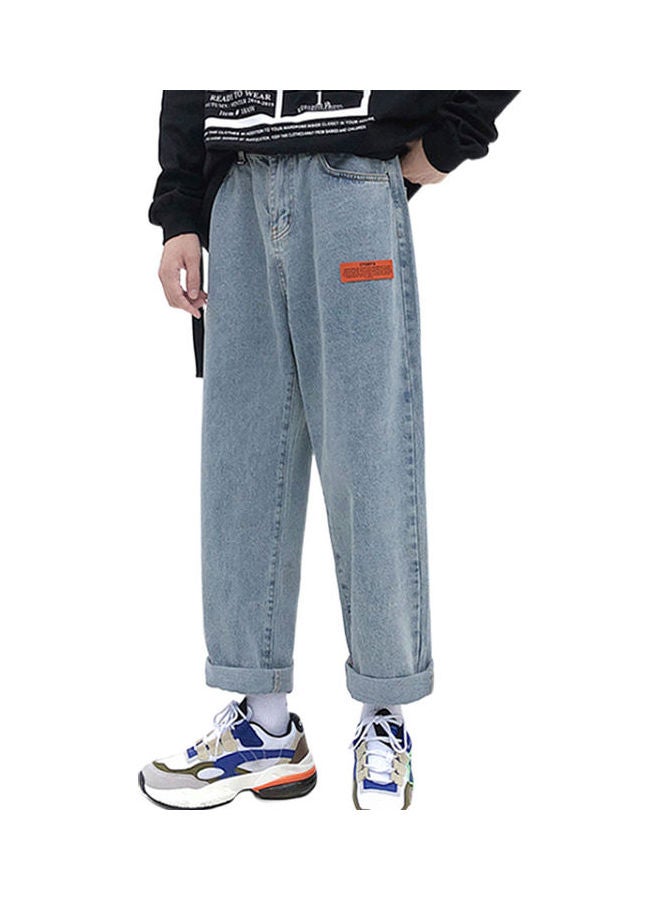 Loose Straight Pants Blue