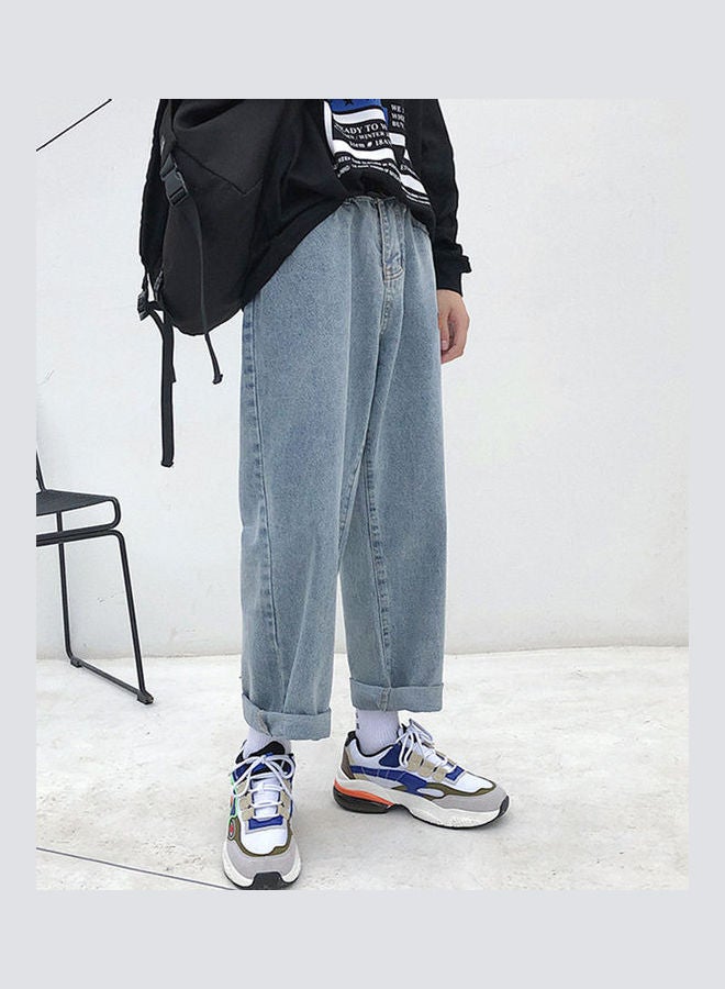 Loose Straight Pants Blue