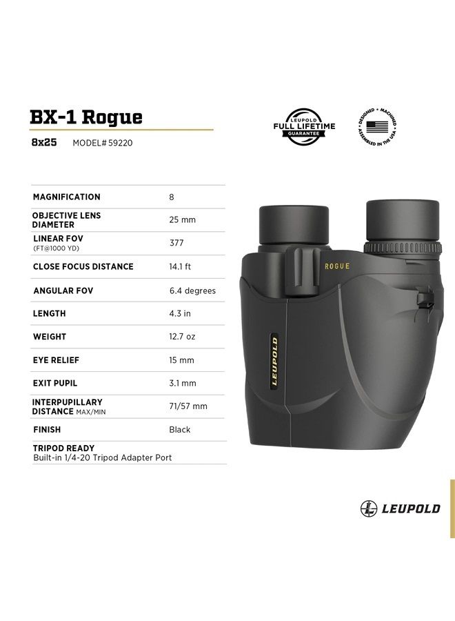 BX-1 Rogue Binoculars, 8x25mm (59220)
