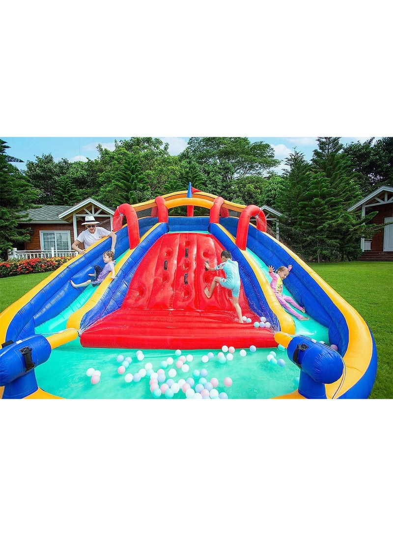 Inflatable Twin Water Slide With Bouncer for Kids Outdoor Play