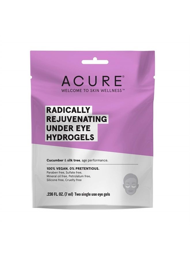 ACURE Radically Rejuvenating Under Eye Hydrogel Mask | 100% Vegan | Provides Anti-Aging Support | Cucumber & Silk Tree - Hydrates & Rejuvenates | 12 Count