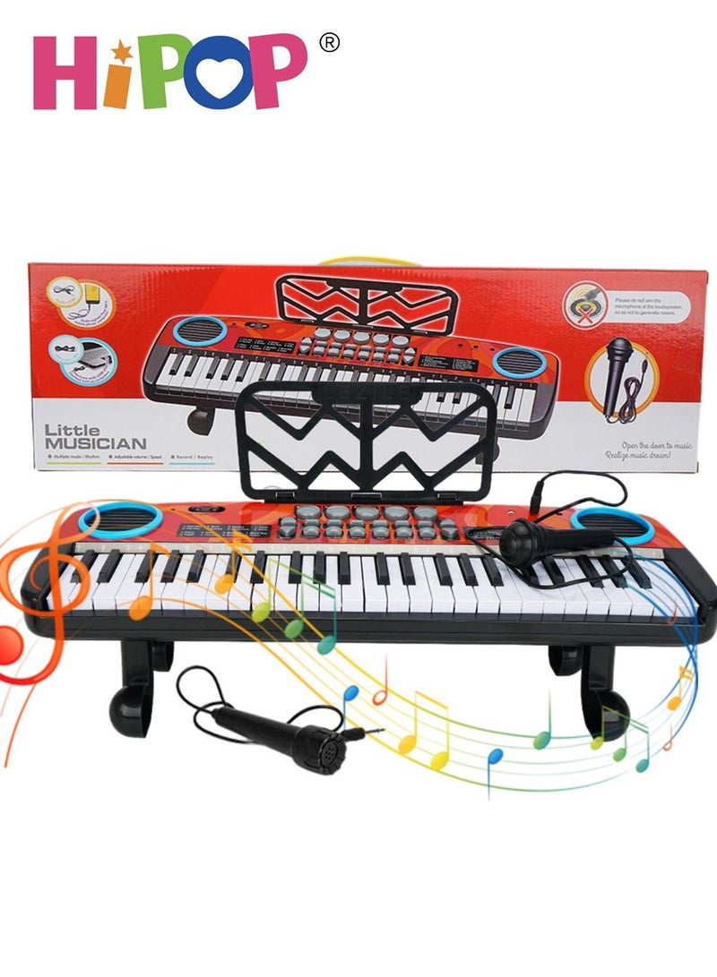 Children's Electronic Piano with Microphone 49 Keys,Educational Digital Keyboards Set for kids