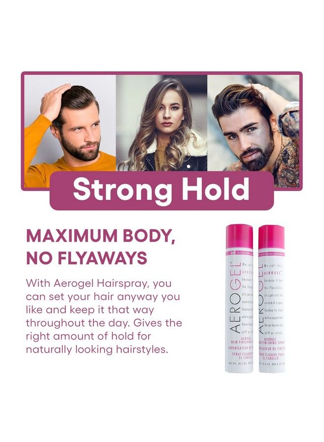Tri Aerogel Hairspray Nontoxic Hair Finishing Spray For Styling Volumizing And Holding Curly Hair With Flexible Hold For Women And Men Pack Of 2 (10.5 Oz)