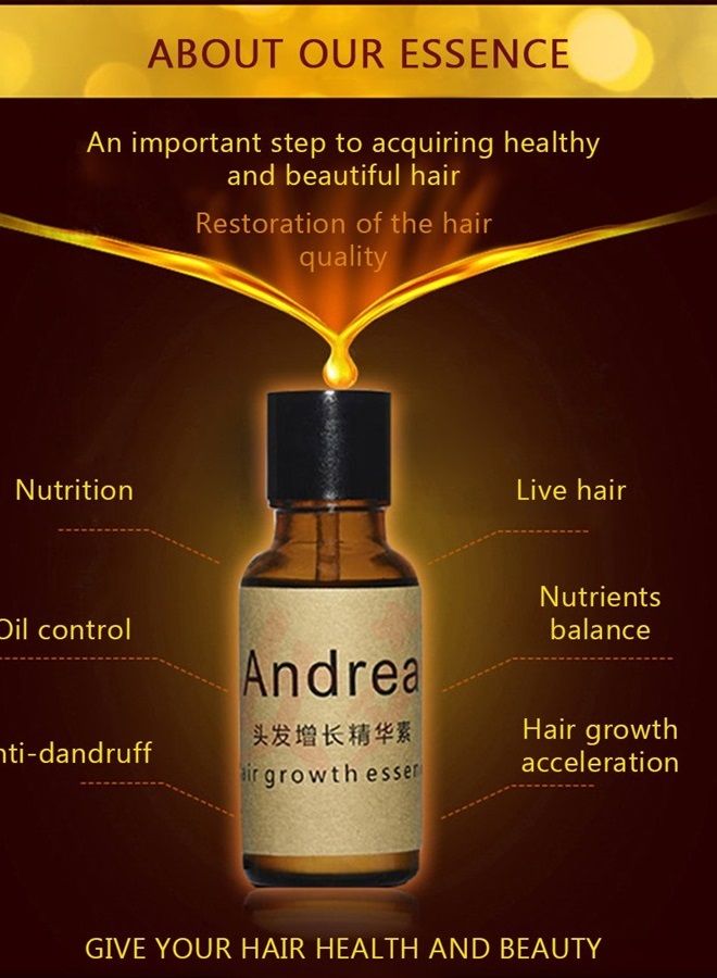 5 x 20ML Andrea Hair Growth Essence Hair Loss Stop Fast Hair Growth Products Regrow Scalp Treatments Ginger Genseng Raise Dense Hair Liquid For Damaged Hair Enhance Your Overall Hair Condition