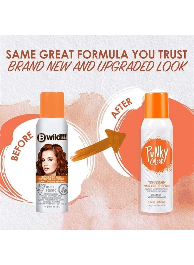 Temporary Hair Color Spray, Tiger Orange, Non-Sticky, Non-Damaging Hair Dye Instant Vivid Hair Color, 3.5 oz, 2-Pack
