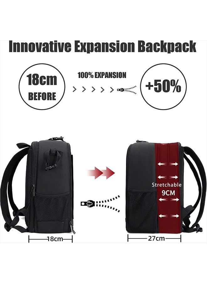 Camera Backpack Bag Professional for DSLR/SLR Mirrorless Camera Waterproof, Camera Case Compatible for Sony Canon Nikon Camera and Lens Tripod Accessories (Large, 5.0 Black)