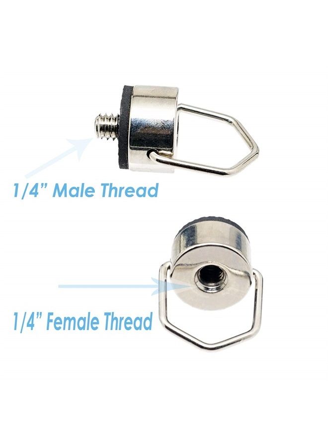 Silver Stainless Steel D Ring Screw D Shaped Mounting Screw for Camera Strap Quick Release Rapid Shoulder Neck Sling Strap Belt for Camera DSLR SLR