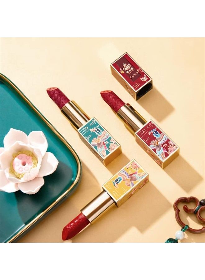 Carving Lipstick Set Matte Red Orange Long Lasting Moisturizing Lip Stick Makeup Gift (SUMMER PALACE)