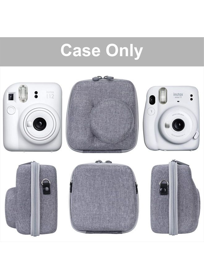 Hard Carrying Case Replacement for Fujifilm Instax Mini 12/11 Instant Camera,Protective Case Compatible with Instax Camera Mini 12/11(Clay White)