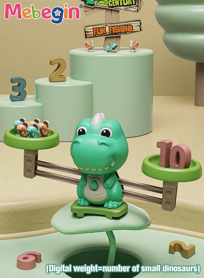 Magnetic Dinosaur Fishing Game Set with 21 Dinosaurs, 2 Fishing Rods and 2 Dinosaur Eggs, Dinosaur Shape Educational Board Game, Electric Magnetic Fishing Toy with Music, Montessori Educational Learning Toys, 2 AA Batteries Required(Not Included)
