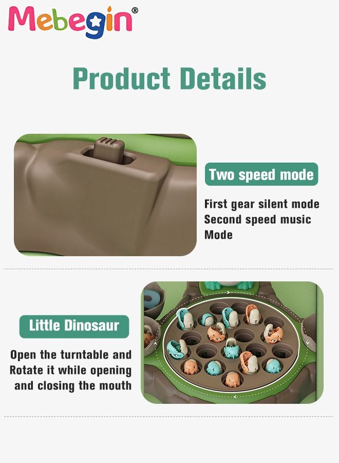 Magnetic Dinosaur Fishing Game Set with 21 Dinosaurs, 2 Fishing Rods and 2 Dinosaur Eggs, Dinosaur Shape Educational Board Game, Electric Magnetic Fishing Toy with Music, Montessori Educational Learning Toys, 2 AA Batteries Required(Not Included)