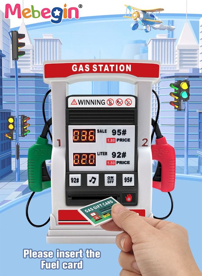 Gas Station Toys with Simulation Voice Prompt Smart Counting Self-service Gas Pump Simulation of Refueling Process and Refuel ​Sound Set Education Pretend Role Play Toy