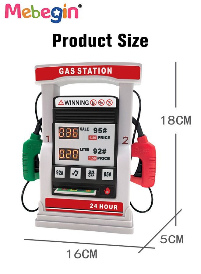 Gas Station Toys with Simulation Voice Prompt Smart Counting Self-service Gas Pump Simulation of Refueling Process and Refuel ​Sound Set Education Pretend Role Play Toy