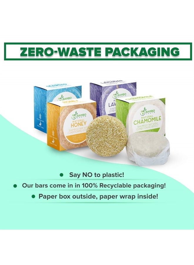 Solid Shampoo Bar And Conditioner Effect Hair Soap – 100% Organic Shampoo Bars For Hair With All Natural Plant Based Essential Oils And Zero Waste Biodegradable Packaging (Bamboo Charcoal)
