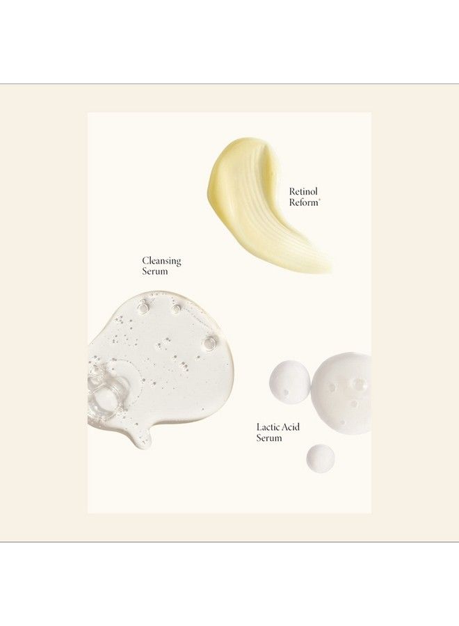 Skincare Starter Set Travel Size Cleansing Face Serum Retinol Reform And Lactic Acid Serum For Antiaging And Glowing Skin (3 Items)