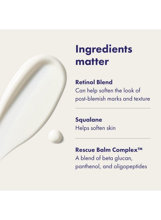 Rescue Retinol Nighttime Renewing Cream Helps With The Look Of Uneven Texture And Postblemish Marks Gentle Nondrying Formula Introduction Retinol Safe For Sensitive Skin (30 Ml)