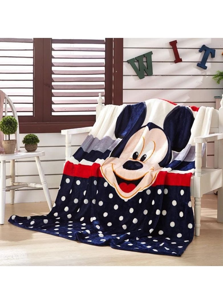 Super Blanket Disney Navy Blue Mickey Pink Minnie Mouse Lightweight Thin Bed Blanket Throws for Kids Summer Throws Blanket Covers Flatsheet