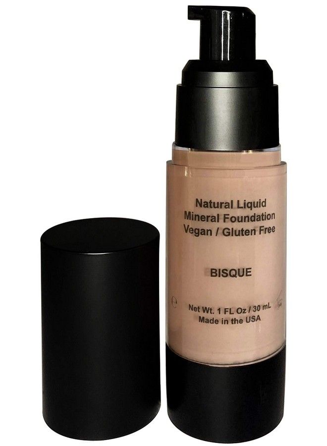 100% Natural Foundation Organic Vegan Aloe Based Natural Sun Protection Gluten Free Cruelty Free Made in the USA 1FL Oz (Bisque)