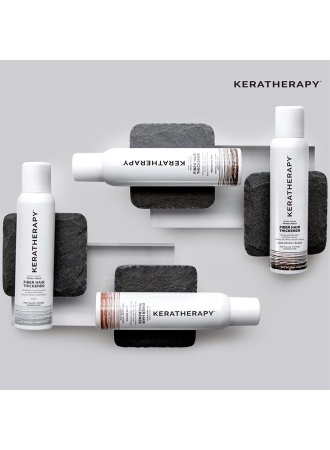 Keratherapy Keratin Infused Perfect Match Fiber Hair Thickener Spray, Medium Brown, 4 fl. oz., 140 ml - Volumizing, Thickening, & Concealing Hairspray for Scalp Coverage, Roots & Thinning Areas