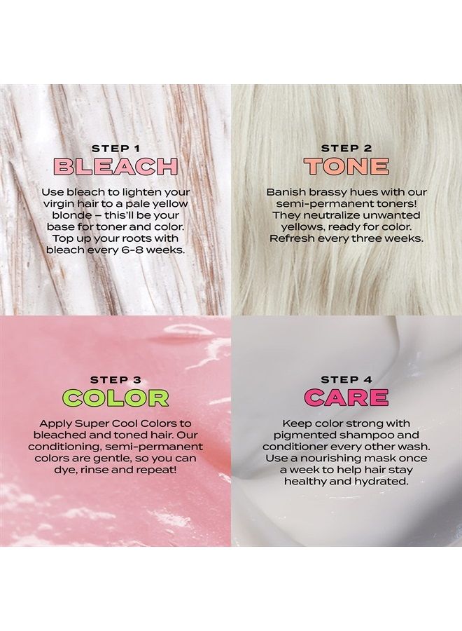 BLEACH LONDON Champagne Super Toner Kit - Yellow Brass Removing, Color Depositing Formula For Champagne Blonde Base, For Blonde Hair & Post Bleached Hair, Vegan, Cruelty Free, Ammonia Free