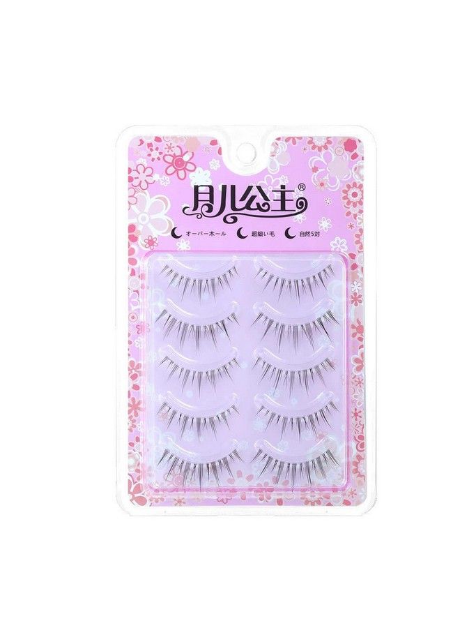 Fake Eyelashes Natural Look False Eye Lashes Daily Strip Cross Clear Band 612Mm Cross Lashes Invisible Thin Band Cute Lash For Wedding Daily Work Eye Makeup 5 Pairs