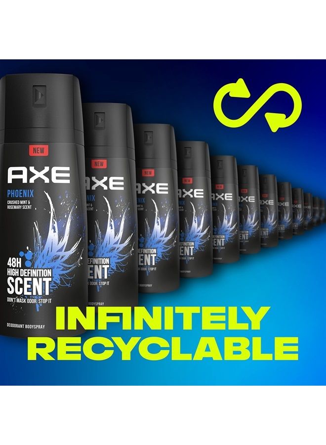 Axe Body Spray Deodorant For Long Lasting Odor Protection, Phoenix Deodorant For Men Formulated Without Aluminum 4oz 4 Count