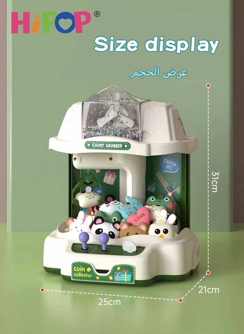 Claw Doll Machine with Movable Windmill,Music and Light,Mini doll Machine as Kids Gift