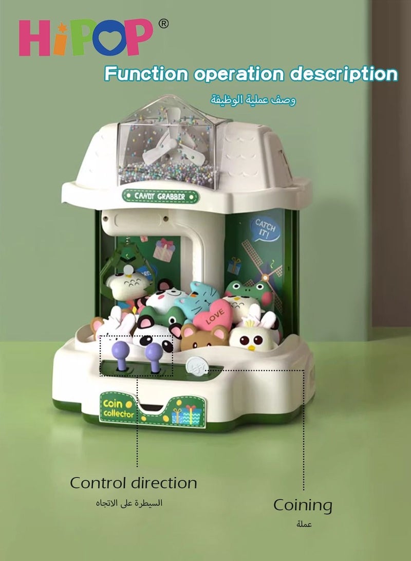 Claw Doll Machine with Movable Windmill,Music and Light,Mini doll Machine as Kids Gift
