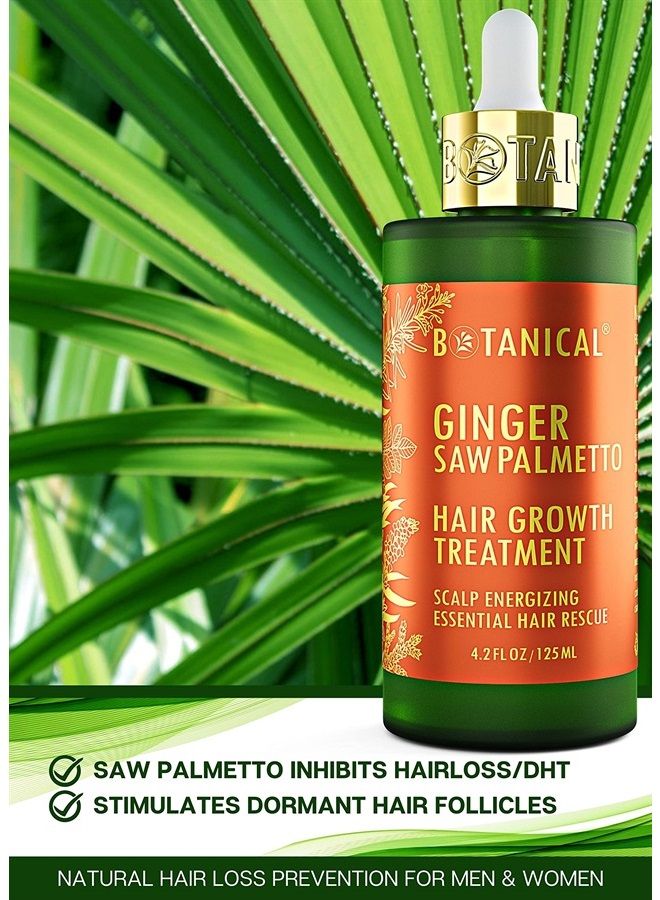 Botanical Hair Growth Lab - Hair Loss Treatment - Ginger Saw Palmetto - Scalp Energizing Hair Thinning Prevention - 4.2 Fl Oz (Pack of 1)