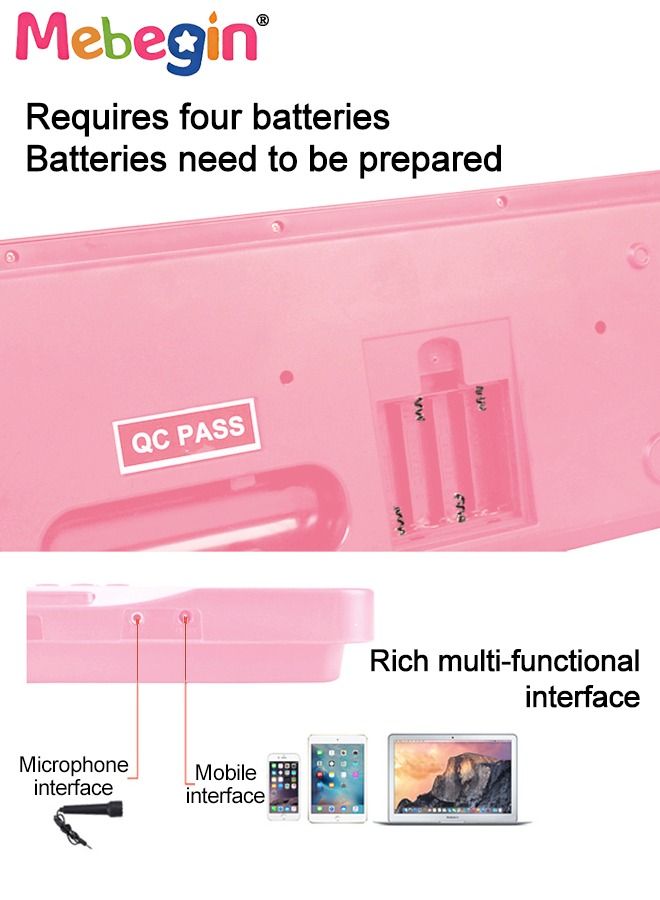 61-key Piano Keyboard Toy with Microphone, Multifunctional Electronic Piano Toy, Preschool Learning Educational Instruments Toy, Great Toddler Musical Toy, Suitable for Kids and Beginners to Practice,  54*17*5.5cm, 4 AA Batteries Required(Not Included)