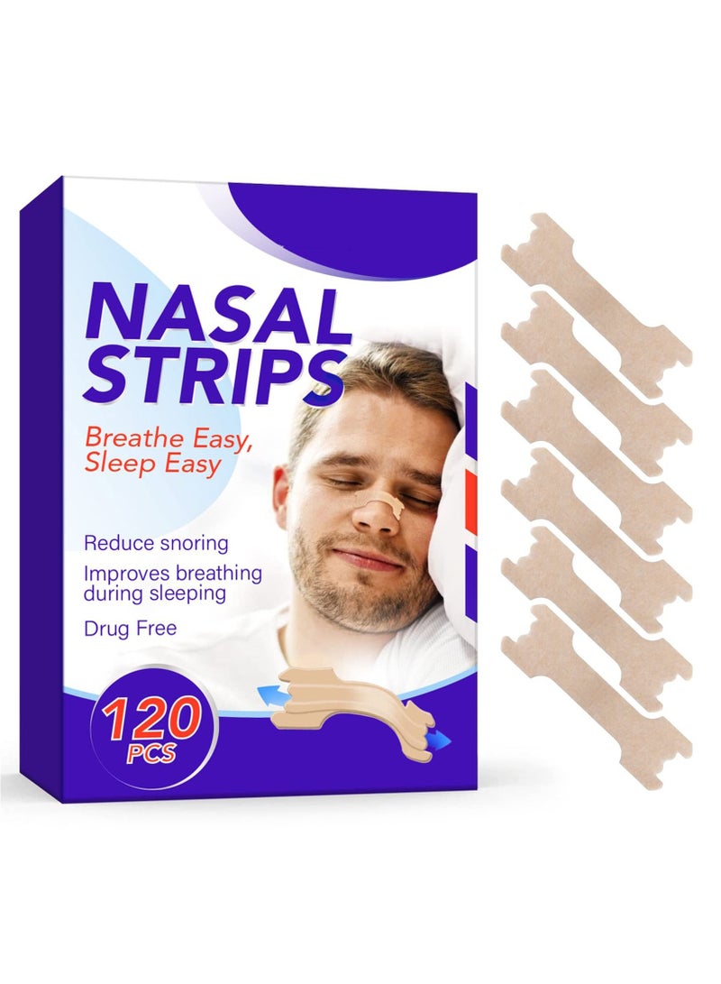 Nasal Strips, 120pcs Nose Strip to Stop Snoring, Less Congestion, Snoring Strips to Help You Breathe Through Your Nose, Anti Snore Nasal Strips for Snoring