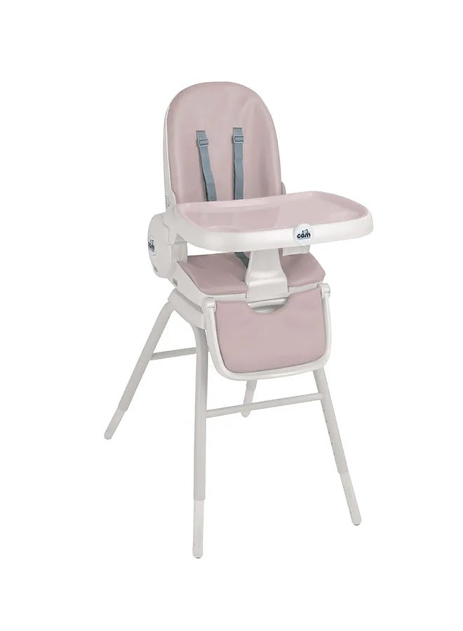 Original 4 In 1 High Chair - Pink, From 0 Up To 15 Kg. 36 Months, 5 Heights, 3 Backrest Positions, Adjustable 2-Position Footrest, Two Removable Trays, Ultra-Compact Folding, Feeding Chair