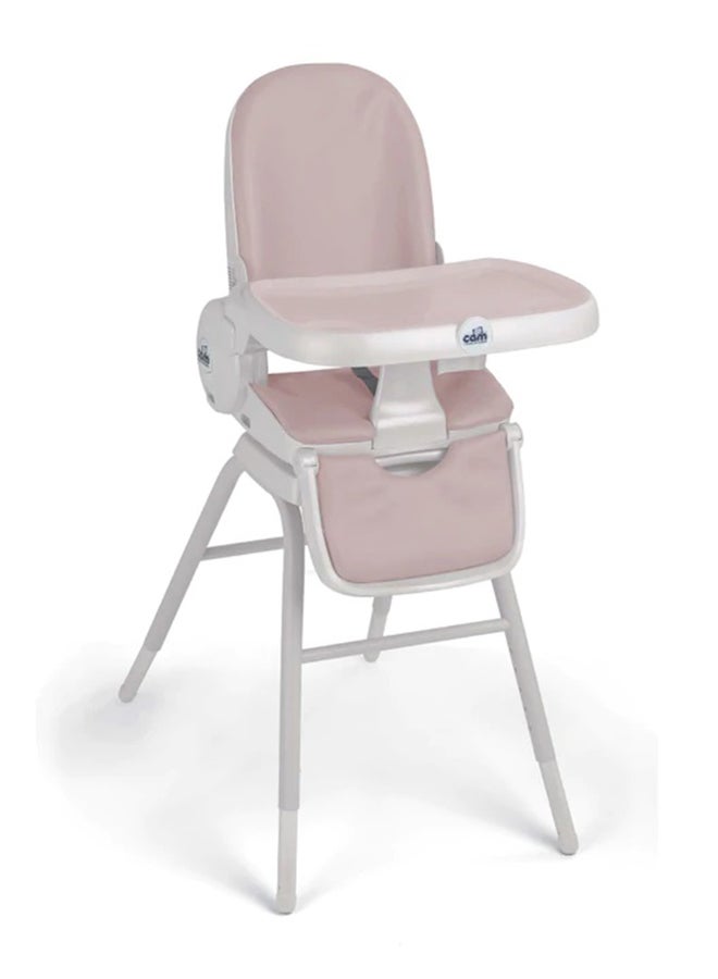 Original 4 In 1 High Chair - Pink, From 0 Up To 15 Kg. 36 Months, 5 Heights, 3 Backrest Positions, Adjustable 2-Position Footrest, Two Removable Trays, Ultra-Compact Folding, Feeding Chair