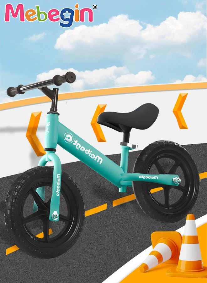 10-inch Kids Balance Bike, Lightweight Push Bike with Adjustable Handlebar and Soft Seat, Sturdy No Pedal Bike, Early Learning Interactive Push Bicycle, Toddler Training Bike, Ideal First Bike for Young Riders