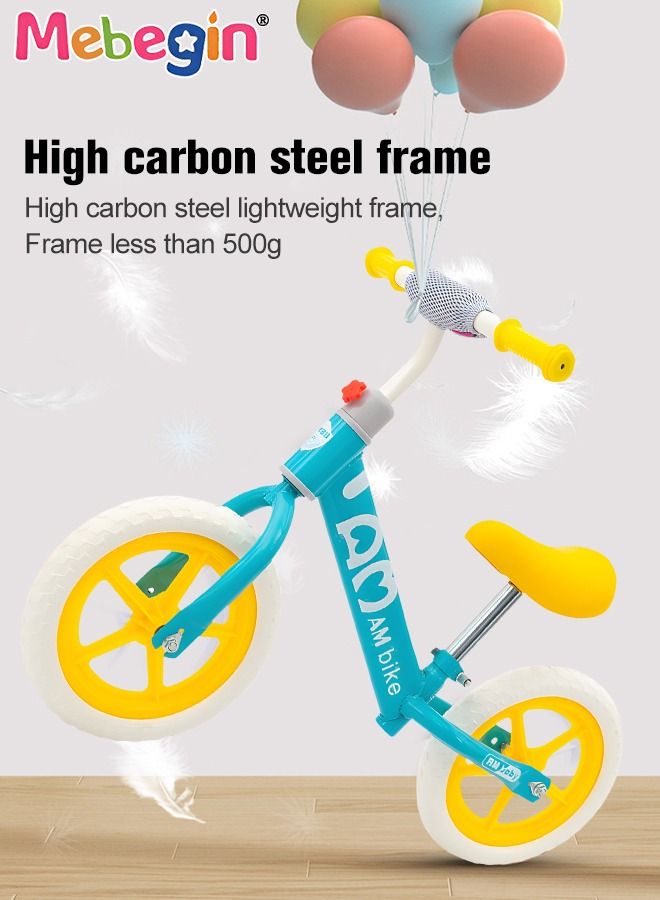 Kids Balance Bike without Pedal, Lightweight Push Bike with Adjustable Handlebar and Soft Seat, Sturdy No Pedal Bike, Early Learning Interactive Push Bicycle, Toddler Training Bike, Ideal First Bike for Young Riders