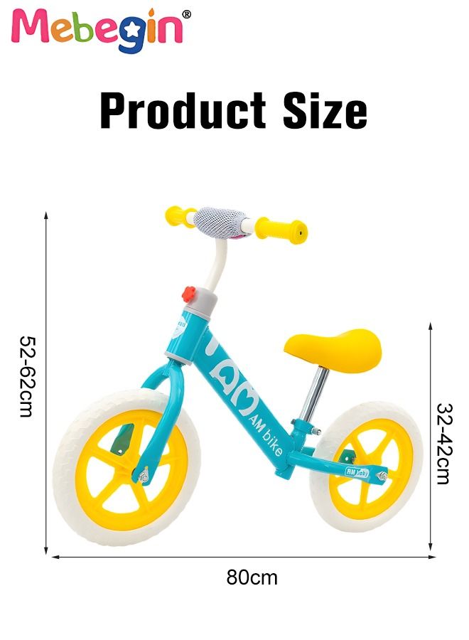 Kids Balance Bike without Pedal, Lightweight Push Bike with Adjustable Handlebar and Soft Seat, Sturdy No Pedal Bike, Early Learning Interactive Push Bicycle, Toddler Training Bike, Ideal First Bike for Young Riders
