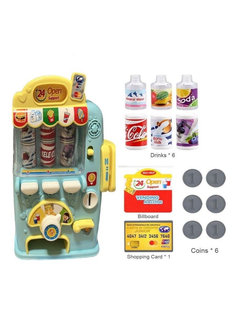 LLC Interactive Vending Machine Game Pretend Play Electronic Drink Machines Early Developmental Toy Develop Common Sense of Life Fun Gift for Age 3 4 5 6 7 8 Years Old Kids Boys Girls