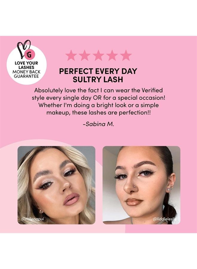 Magnetic Eyelashes - Verified | Long Magnetic Lashes, 60 Wears Reusable Volume Faux Mink Lashes, Dramatic Cat Eye - 1 Pair