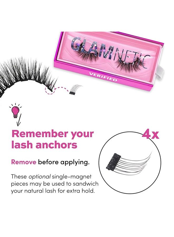 Magnetic Eyelashes - Verified | Long Magnetic Lashes, 60 Wears Reusable Volume Faux Mink Lashes, Dramatic Cat Eye - 1 Pair