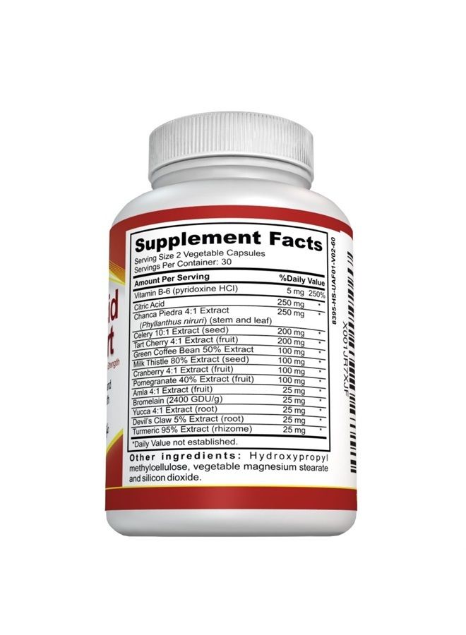 Uric Acid Support, Cleanse & Kidney Function Control - Supports A healthy Natural Gout Inflammation - Herbal Cleanse Detox for Joint Pain Swelling & Stiffness Includes Tart Cherry, Celery Seed Extract